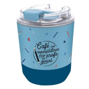 Vaso Térmico 280 ml Café con Superpoderes para un Profe Genial – Regalo Original para Profesores